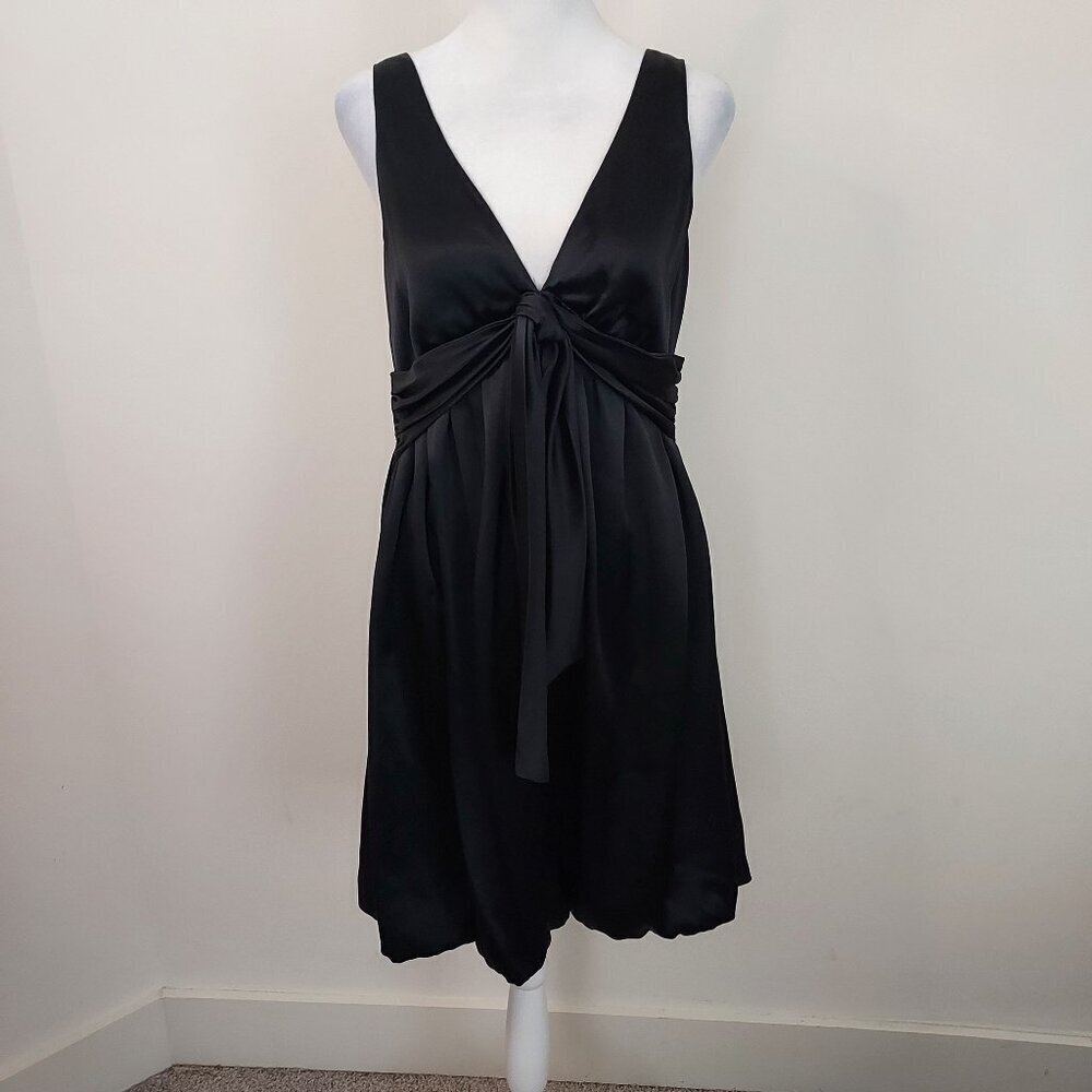 Graham  & Spencer Silk Bubble Hem Mini Black Dress